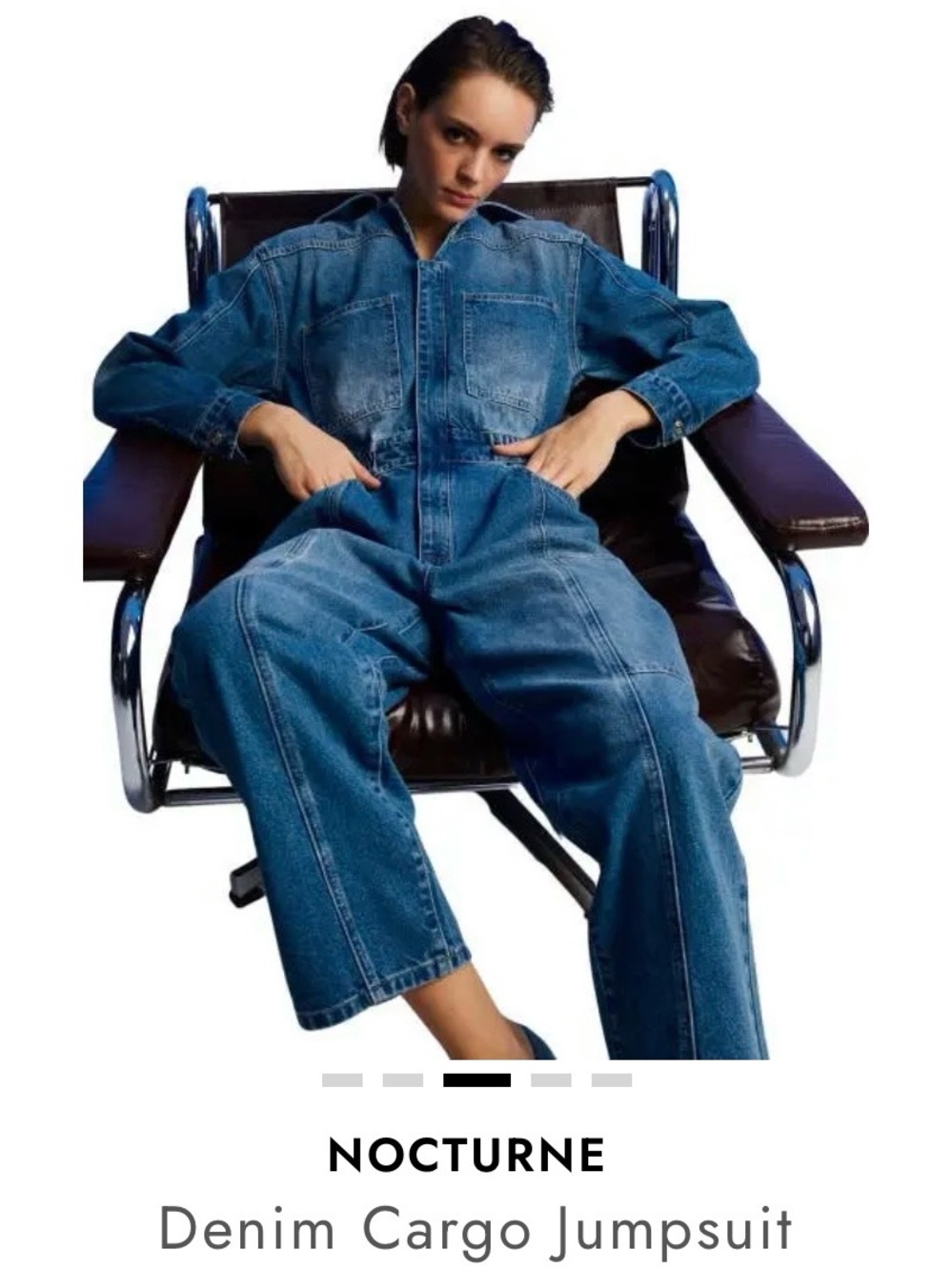 Nocturne Women's Denim Cargo jumpsuit